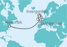 Itinerário do Cruzeiro Reino Unido, Bélgica - Cunard