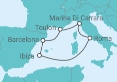 Itinerário do Cruzeiro Mediterrâneo e Roma - Virgin Voyages