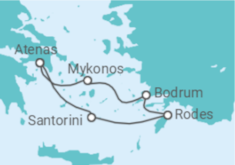 Itinerário do Cruzeiro Resplendor de Ilhas Gregas - Virgin Voyages