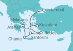 Itinerário do Cruzeiro Turquia, Grécia - Virgin Voyages