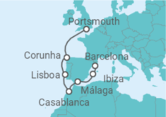 Itinerário do Cruzeiro Espanha, Portugal, Marrocos - Virgin Voyages