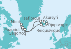 Itinerário do Cruzeiro Islândia, Gronelândia - NCL Norwegian Cruise Line