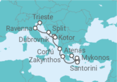 Itinerário do Cruzeiro Grécia, Croácia, Montenegro, Itália - NCL Norwegian Cruise Line
