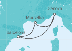 Itinerário do Cruzeiro Espanha, Itália - Costa Cruzeiros