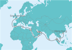 Itinerário do Cruzeiro Volta ao mundo - Cunard