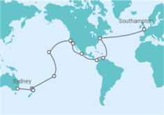 Itinerário do Cruzeiro Volta ao mundo - Cunard