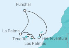 Itinerário do Cruzeiro Fim de Ano pelas Ilhas Canárias - MSC Cruzeiros