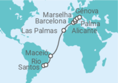 Itinerário do Cruzeiro Brasil, Espanha, França - MSC Cruzeiros