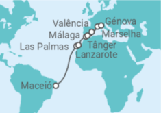 Itinerário do Cruzeiro Espanha, França TI - MSC Cruzeiros