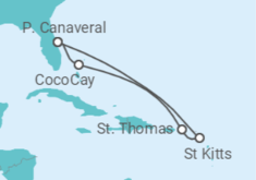 Itinerário do Cruzeiro Ilhas Virgens Americanas - Royal Caribbean