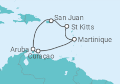 Itinerário do Cruzeiro Aruba, Curaçao, Martinique - Virgin Voyages