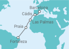 Itinerário do Cruzeiro Espanha, Cabo Verde - Costa Cruzeiros