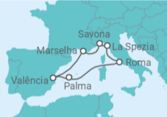 Itinerário do Cruzeiro França, Itália, Espanha - Costa Cruzeiros