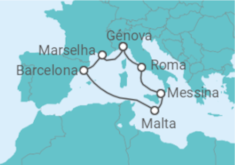 Itinerário do Cruzeiro Malta, Espanha, França, Itália - MSC Cruzeiros