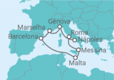 Itinerário do Cruzeiro Itália, Malta, Espanha, França TI - MSC Cruzeiros