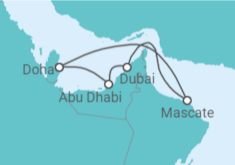 Itinerário do Cruzeiro Emirados Árabes, Omã, Catar - Costa Cruzeiros