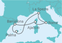 Itinerário do Cruzeiro Itália, França, Espanha - AIDA