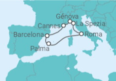 Itinerário do Cruzeiro Espanha, França, Itália - MSC Cruzeiros