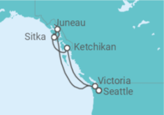 Itinerário do Cruzeiro Alasca - Holland America Line