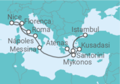 Itinerário do Cruzeiro Grécia, Turquia, Itália, França - NCL Norwegian Cruise Line