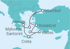 Itinerário do Cruzeiro Grécia, Turquia - NCL Norwegian Cruise Line