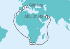 Itinerário do Cruzeiro De Génova a Abu Dhabi (EAU) - Costa Cruzeiros