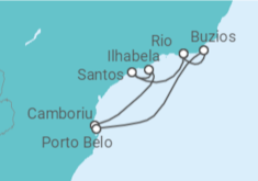 Itinerário do Cruzeiro Brasil - Costa Cruzeiros