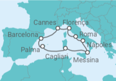 Itinerário do Cruzeiro Espanha, Itália, França - NCL Norwegian Cruise Line