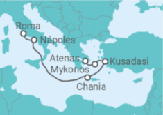 Itinerário do Cruzeiro Itália, Grécia, Turquia - Princess Cruises