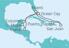 Itinerário do Cruzeiro Porto Rico, EUA, Honduras, México TI - MSC Cruzeiros