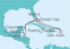 Itinerário do Cruzeiro Porto Rico, EUA, Honduras, México - MSC Cruzeiros