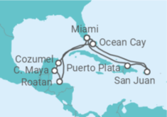 Itinerário do Cruzeiro Honduras, México, EUA, Porto Rico - MSC Cruzeiros