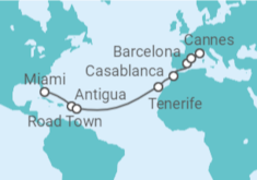 Itinerário do Cruzeiro Ilhas Virgens Britânicas, Antígua E Barbuda, Espanha, Marrocos - MSC Cruzeiros