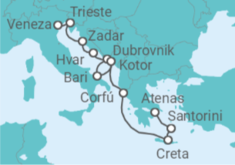 Itinerário do Cruzeiro Itália, Croácia, Grécia - Silversea