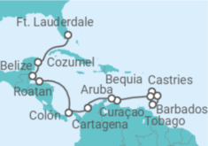 Itinerário do Cruzeiro Santa Lúcia, São Vicente E Granadinas, Aruba, Belize - Silversea