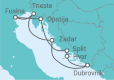 Itinerário do Cruzeiro Croácia, Itália - Silversea