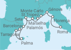 Itinerário do Cruzeiro Itália, Monaco, França, Espanha - Silversea