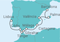 Itinerário do Cruzeiro España y Marruecos - Silversea