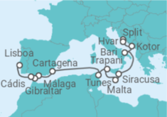 Itinerário do Cruzeiro Vuelta al Mundo 2026: Desde Split a Lisboa - Silversea