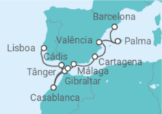 Itinerário do Cruzeiro España y Marruecos - Silversea