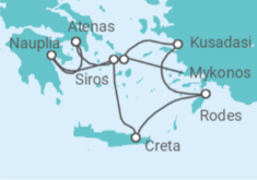 Itinerário do Cruzeiro Islas Griegas y Kusadasi - Silversea