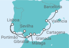 Itinerário do Cruzeiro España y Portugal - Silversea