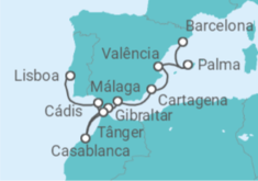 Itinerário do Cruzeiro España y Marruecos - Silversea