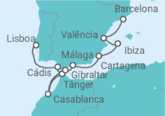 Itinerário do Cruzeiro España y Marruecos - Silversea