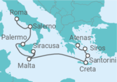 Itinerário do Cruzeiro Italia, Malta, Grecia - Silversea