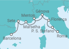 Itinerário do Cruzeiro Italia, Francia, España - Silversea