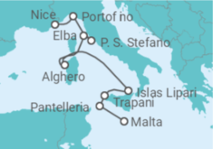 Itinerário do Cruzeiro Italia y Malta  - Silversea