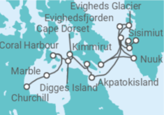 Itinerário do Cruzeiro De CHURCHILL a Kangerlussuaq (Groenlandia) - Silversea