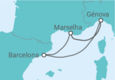 Itinerário do Cruzeiro Espanha, França, Itália TI - MSC Cruzeiros