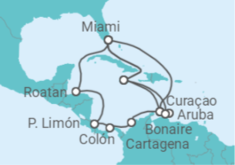 Itinerário do Cruzeiro Jamaica, Aruba, Colômbia, Panamá, Costa Rica, Honduras, EUA, Bonaire, Santo Eustáquio e Saba, ... TI - MSC Cruzeiros